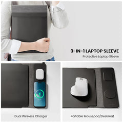 5-in-1 Laptop Sleeve with Wireless Charging