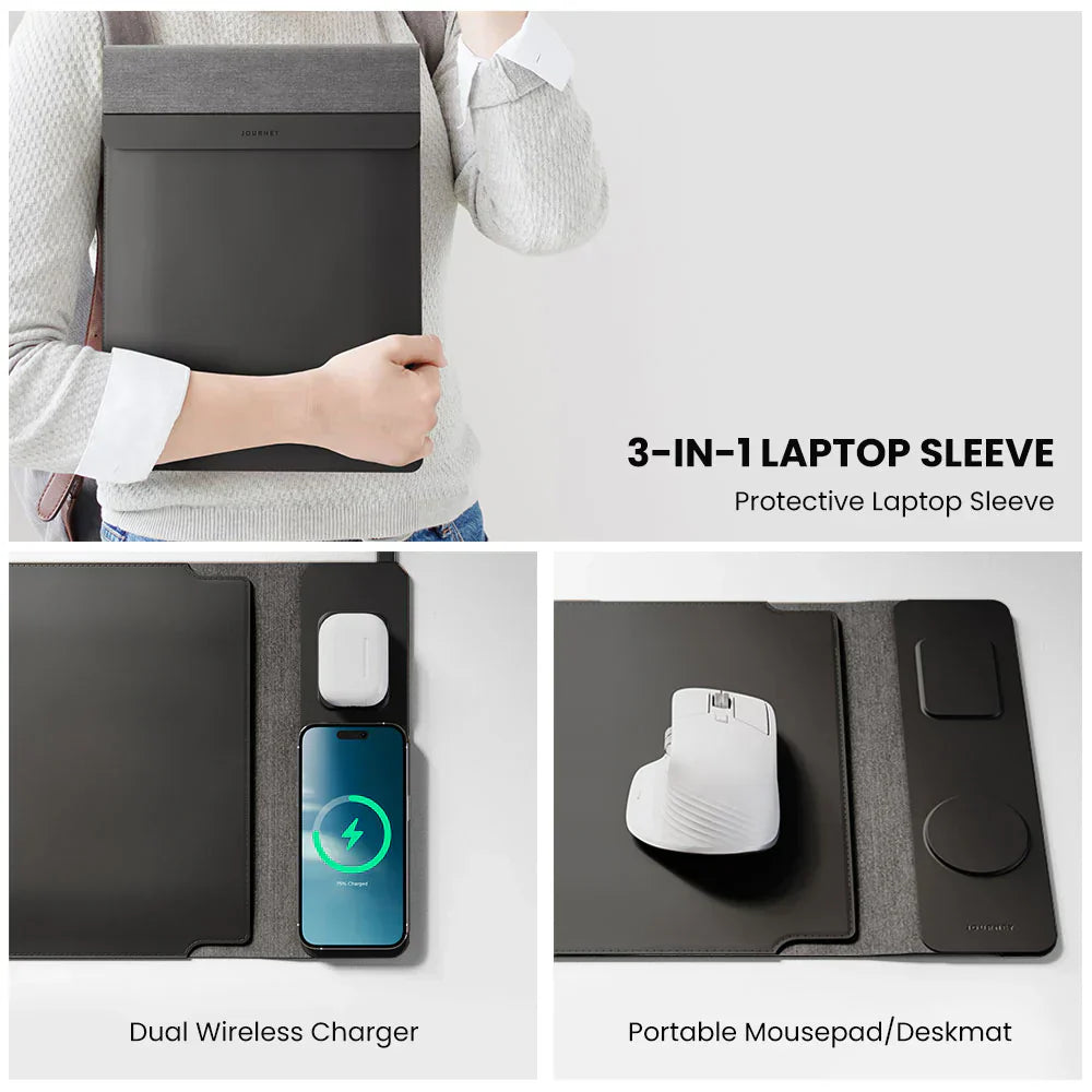 4-in-1 Laptop Sleeve with Wireless Charging